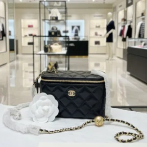 chanel vanity case chain bag in black.webp