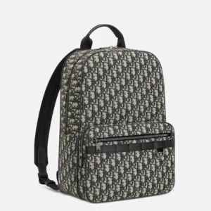 design safari backpack beige and black oblique jacquard dubai fashion lux.webp