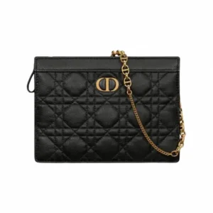 dior caro zipped pouch with chain bag.webp
