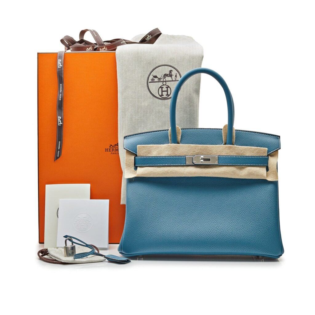 hermes birkin 30 togo calfskin new bleu jean palladium hardware hermes replica superclone